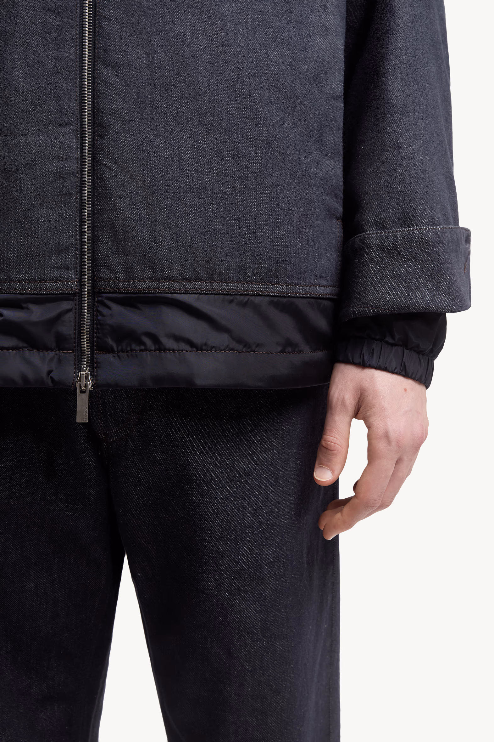 Chaqueta camisera con plumón de tejido vaquero Ormoy Hombre Azul Denim Moncler 7